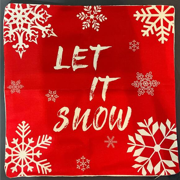 Holiday Winter Pillow Bench Pillow Covers Red Set of 4 New Cases COVER ONLY - Picture 5 of 9